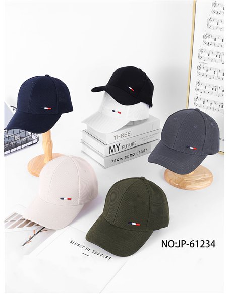 Berretto con visiera basica e dettaglio tricolore