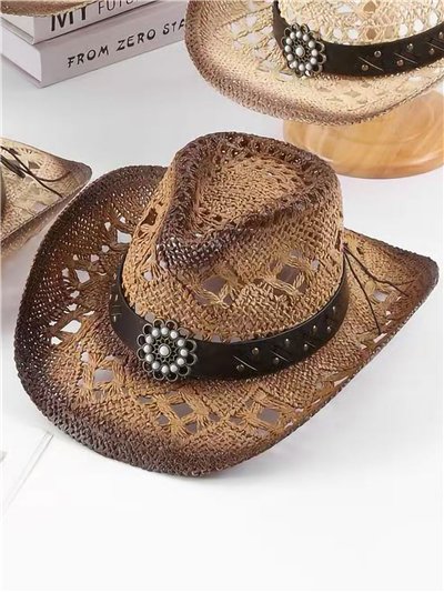 Sombrero cowboy calado con cinta vintage