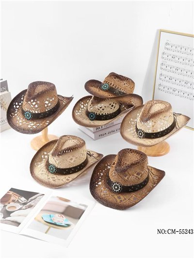 Sombrero cowboy calado con cinta vintage 2