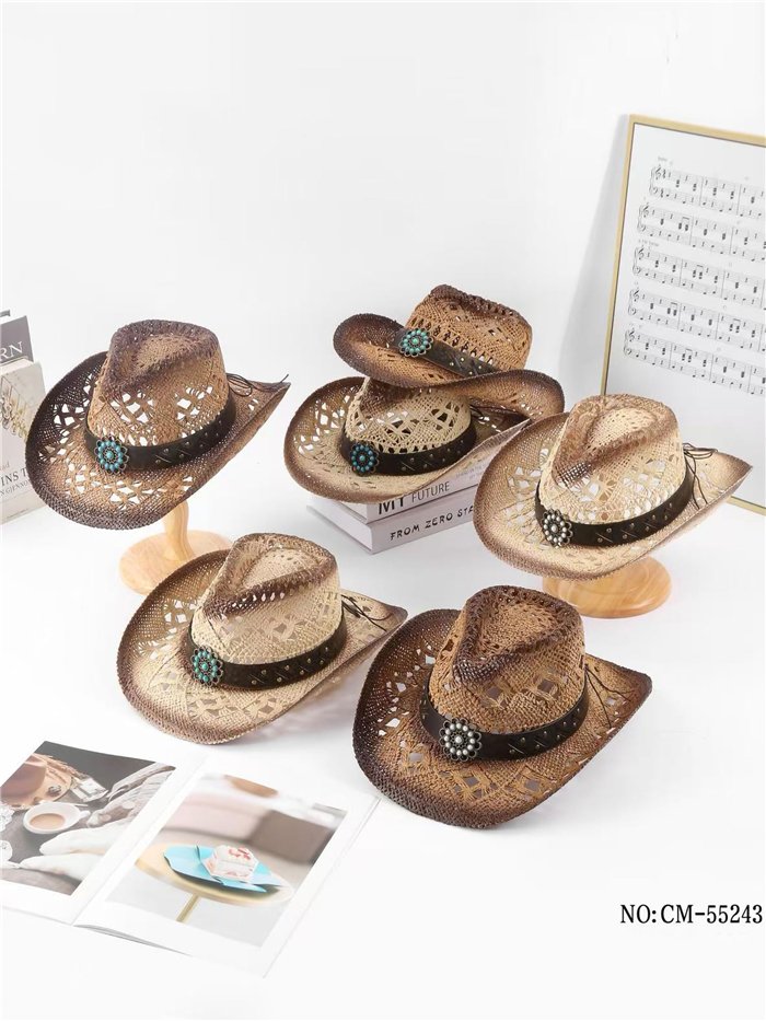 Sombrero cowboy calado con cinta vintage
