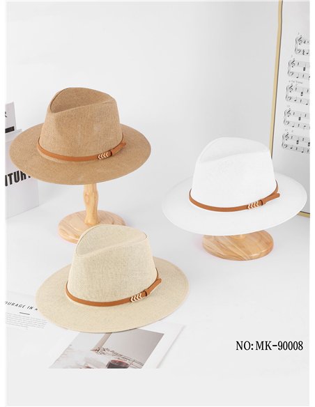 Sombrero panamá con cinta minimalista