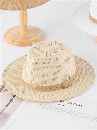 Sombrero panamá calado con cuerda de yute