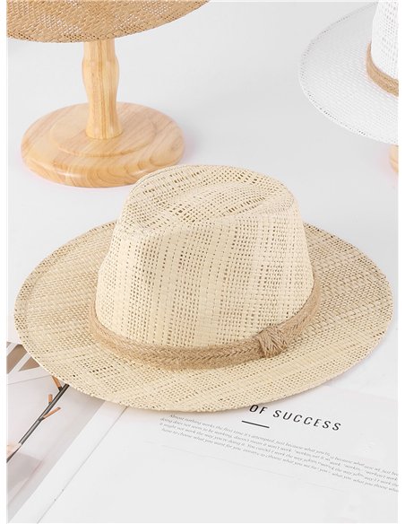 Sombrero panamá calado con cuerda de yute
