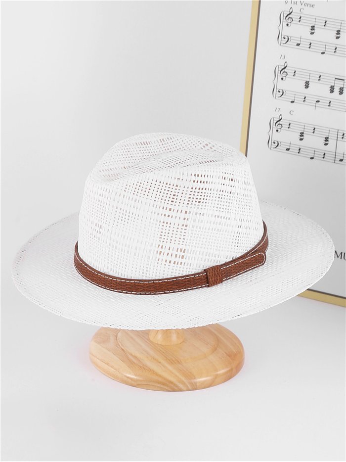 Sombrero panamá calado con cinta contraste