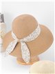 Sombrero de rafia con lazada floral