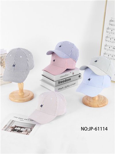 Gorra visera rayas bordadas 2