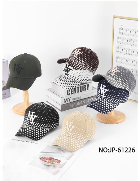 Gorra visera geométrica con bordado frontal