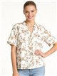 Camisa estampada de flores detalle calados
