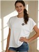 Camiseta amplia parche flor