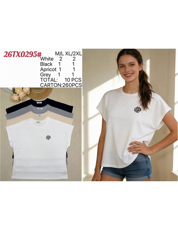 Camiseta amplia parche flor