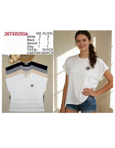 Camiseta amplia parche flor