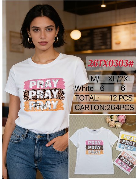 camiseta estampada orar