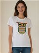 Camiseta búho multicolor