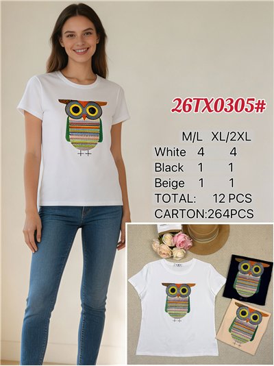 Camiseta búho multicolor 2