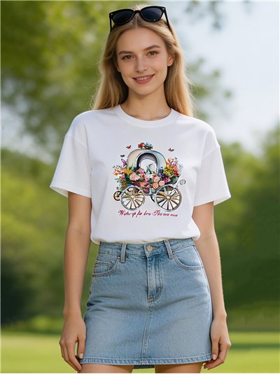 Camiseta carruaje floral