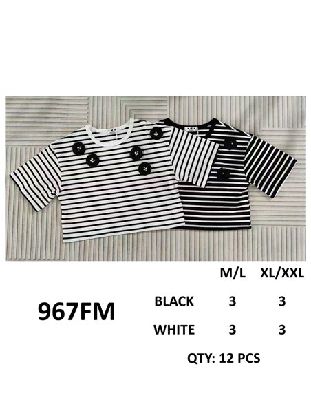 Camiseta crop de rayas flores