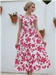 Vestido largo floral botones