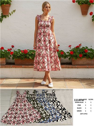 Vestido largo estampado geométrico 2