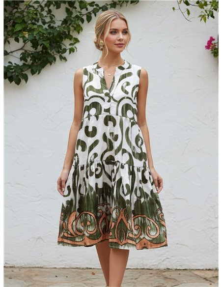 Vestido midi estampado abstracto