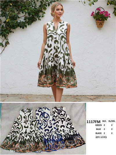 Vestido midi estampado abstracto 2