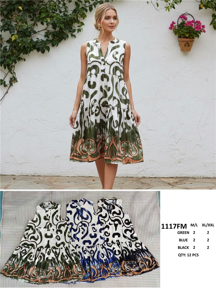 Vestido midi estampado abstracto