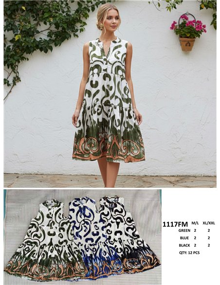 Vestido midi estampado abstracto