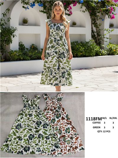 Vestido maxi floral boho com botões 2