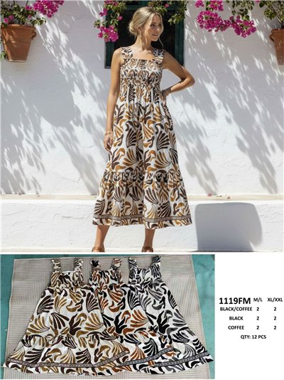 Robe longue tropicale à grandes feuilles 2