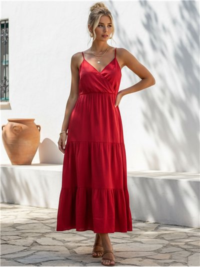 Vestido largo tirantes con vuelo