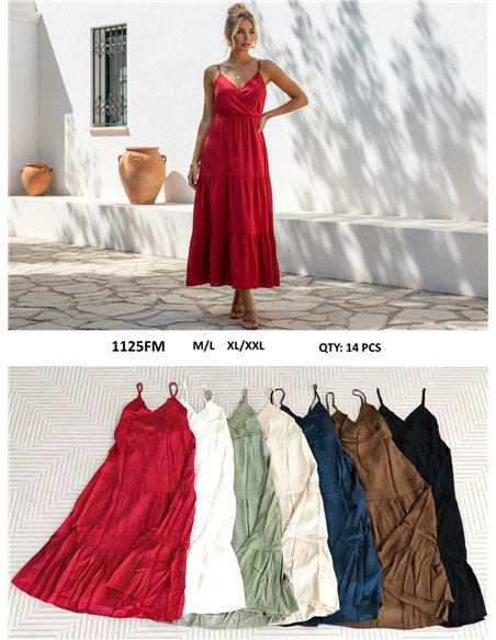 Vestido largo tirantes con vuelo