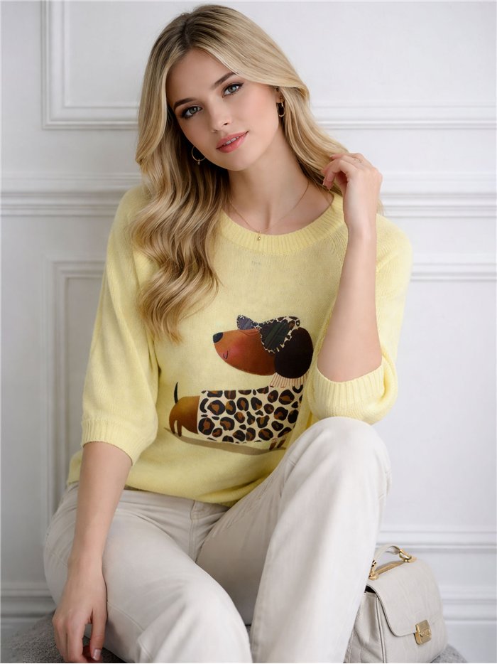 Jersey fino perro salchicha leopardo