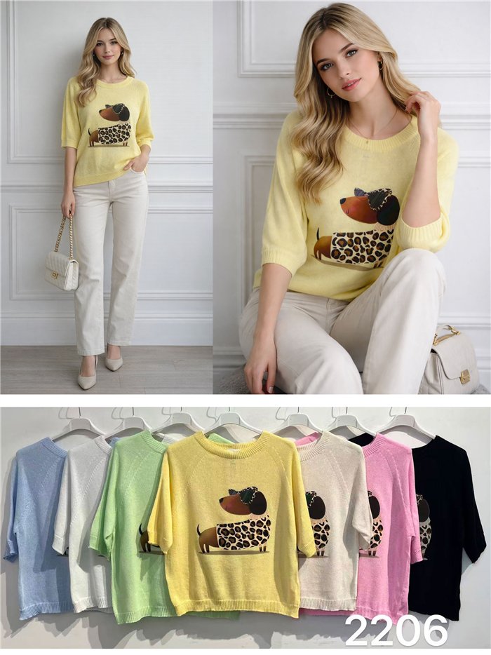 Jersey fino perro salchicha leopardo