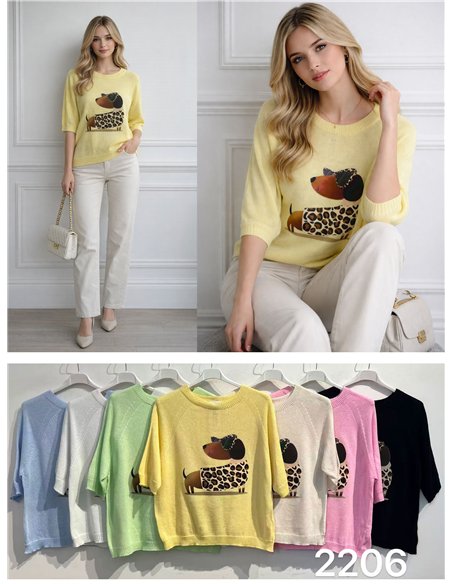 Jersey fino perro salchicha leopardo