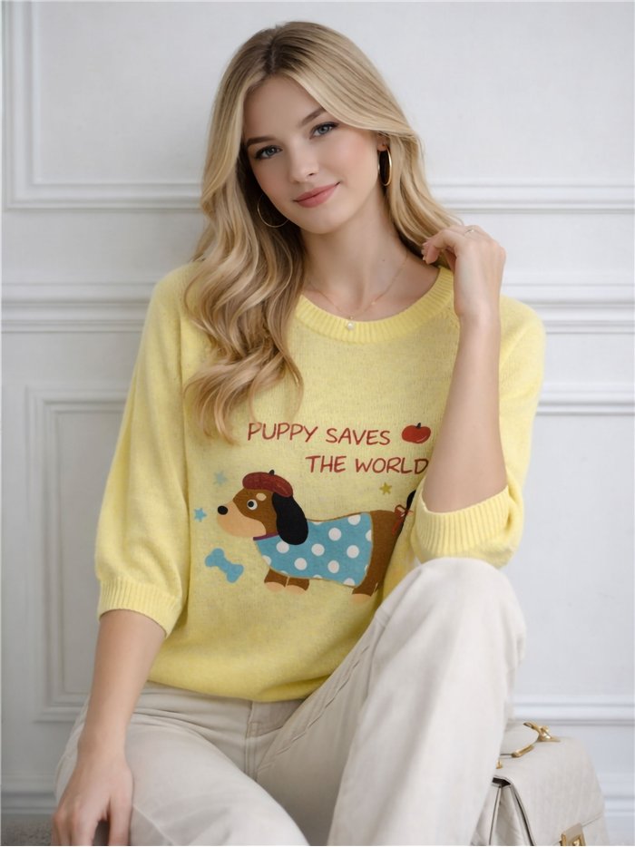 Jersey fino perro salchicha lunares