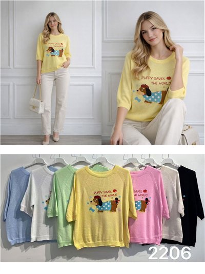 Jersey fino perro salchicha lunares 2