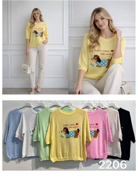 Jersey fino perro salchicha lunares