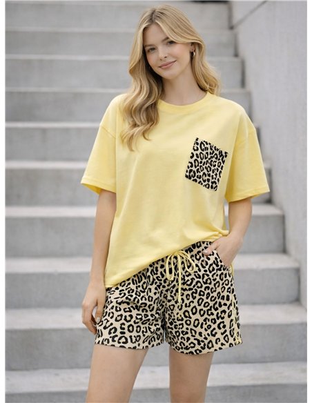 Conjunto leopardo camiseta y short