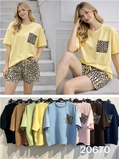 Conjunto leopardo camiseta y short 2