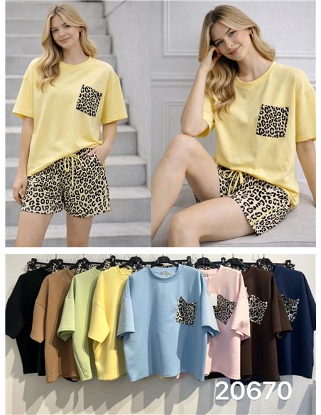 Conjunto leopardo camiseta y short