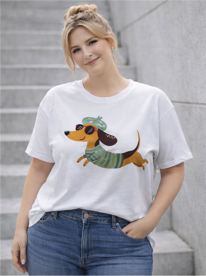 Camiseta amplia perro salchicha