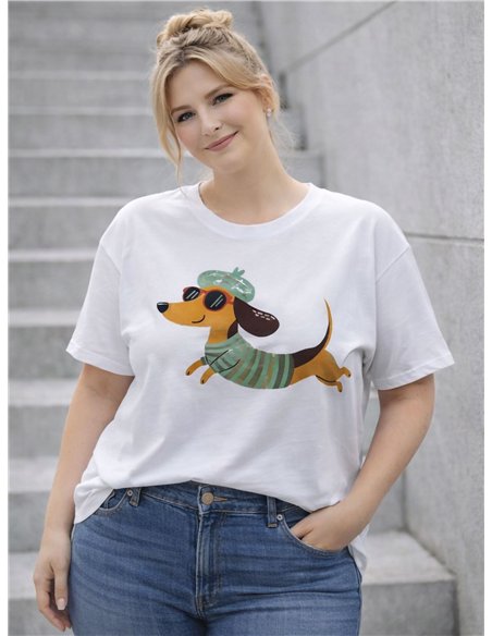 Camiseta amplia perro salchicha