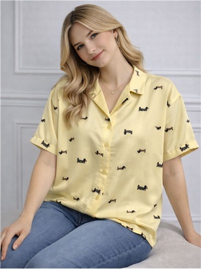 Camisa satinada perro salchicha