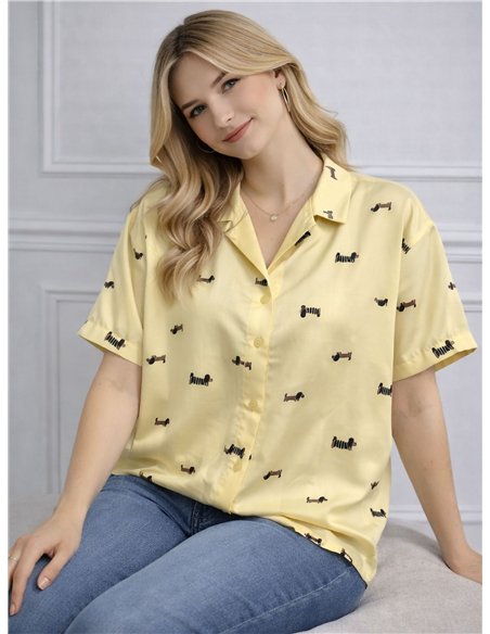 Camisa satinada perro salchicha