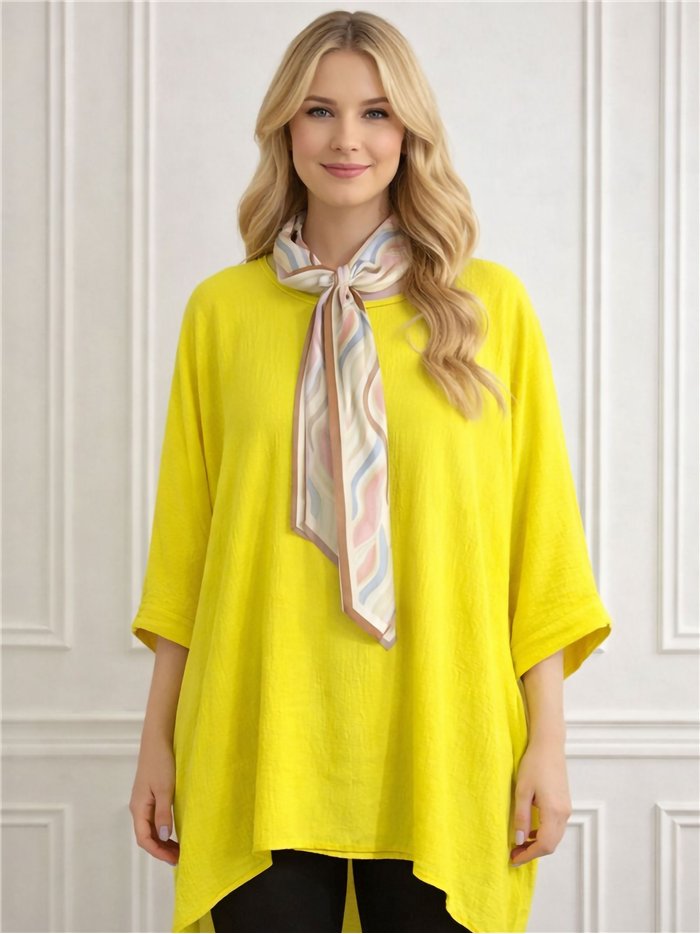 Blouse longue avec foulard décoratif