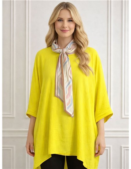 Blouse longue avec foulard décoratif