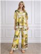 Ensemble chemisier et pantalon grande taille à imprimé artistique