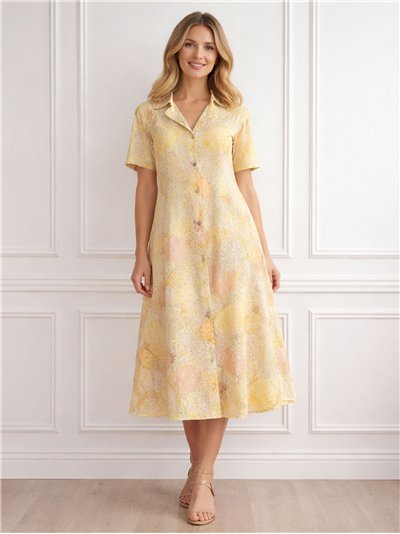 robe chemise patchwork ajourée