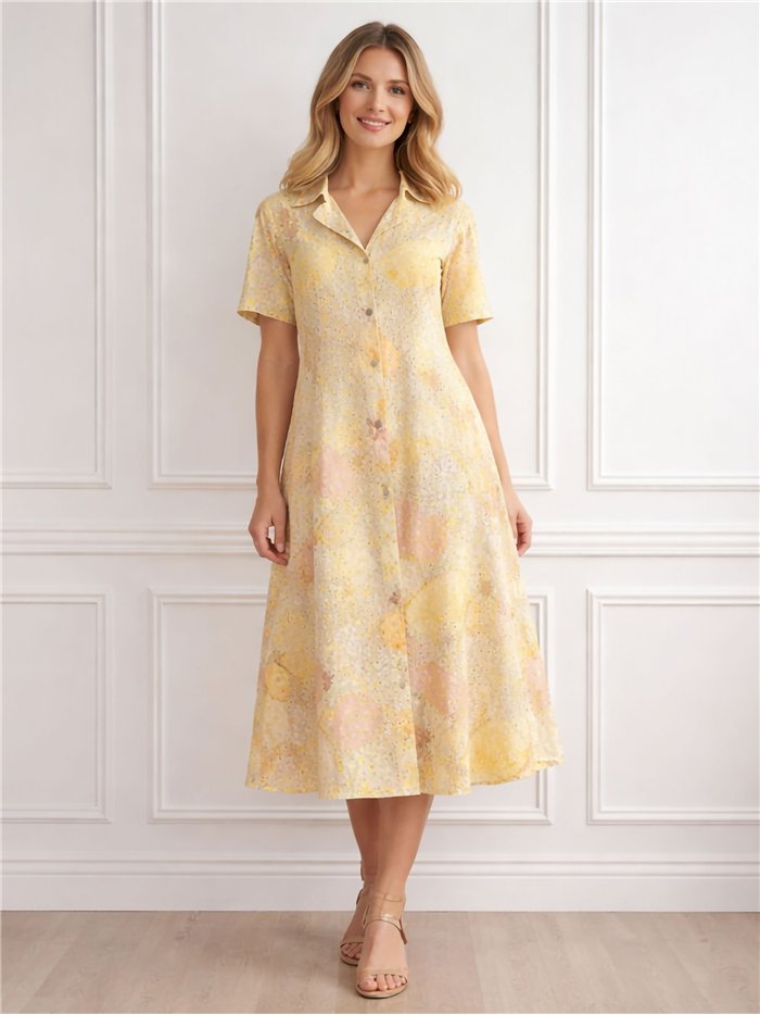 robe chemise patchwork ajourée