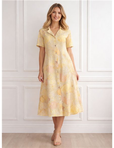 robe chemise patchwork ajourée