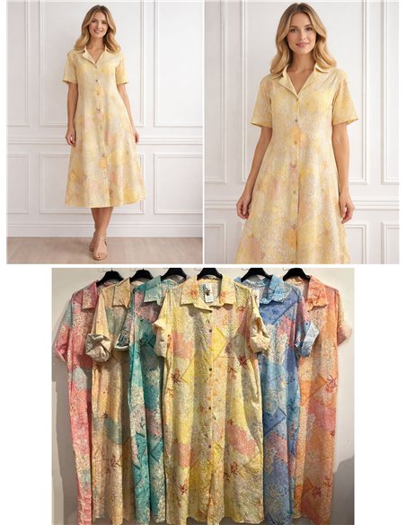 robe chemise patchwork ajourée